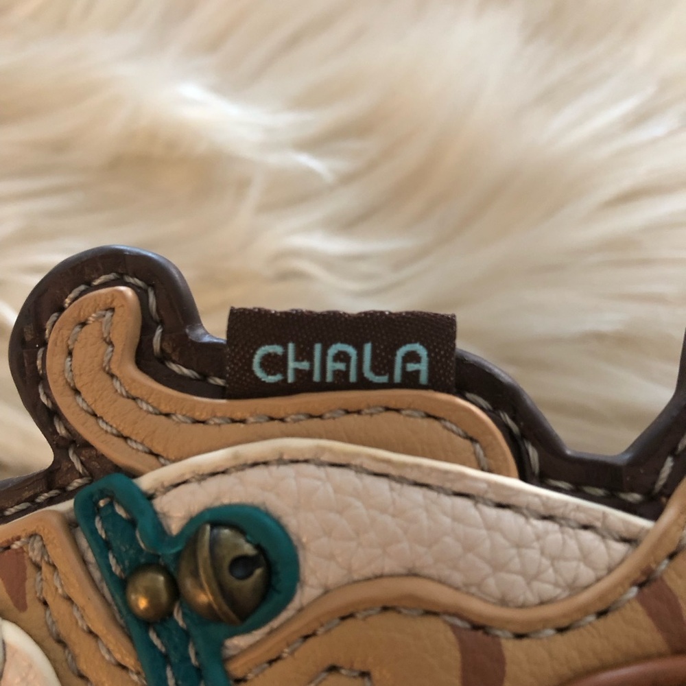 Chala brown and tan coin keychain bag charm - Picture 3 of 5